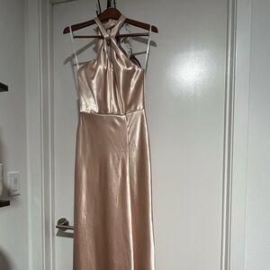 Strapless Satin Dress in Luxurious Cream